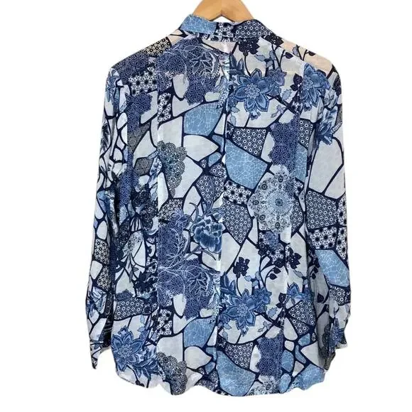 Johnny Was Moonlight Leya Button Up Cupra Multiprint Patchwork Pattern Size XS - Picture 8 of 9